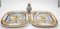 A Pair of Italian Polychrome Majolica Chargers Width 16 1/4 inches. — 20TH CENTURY
