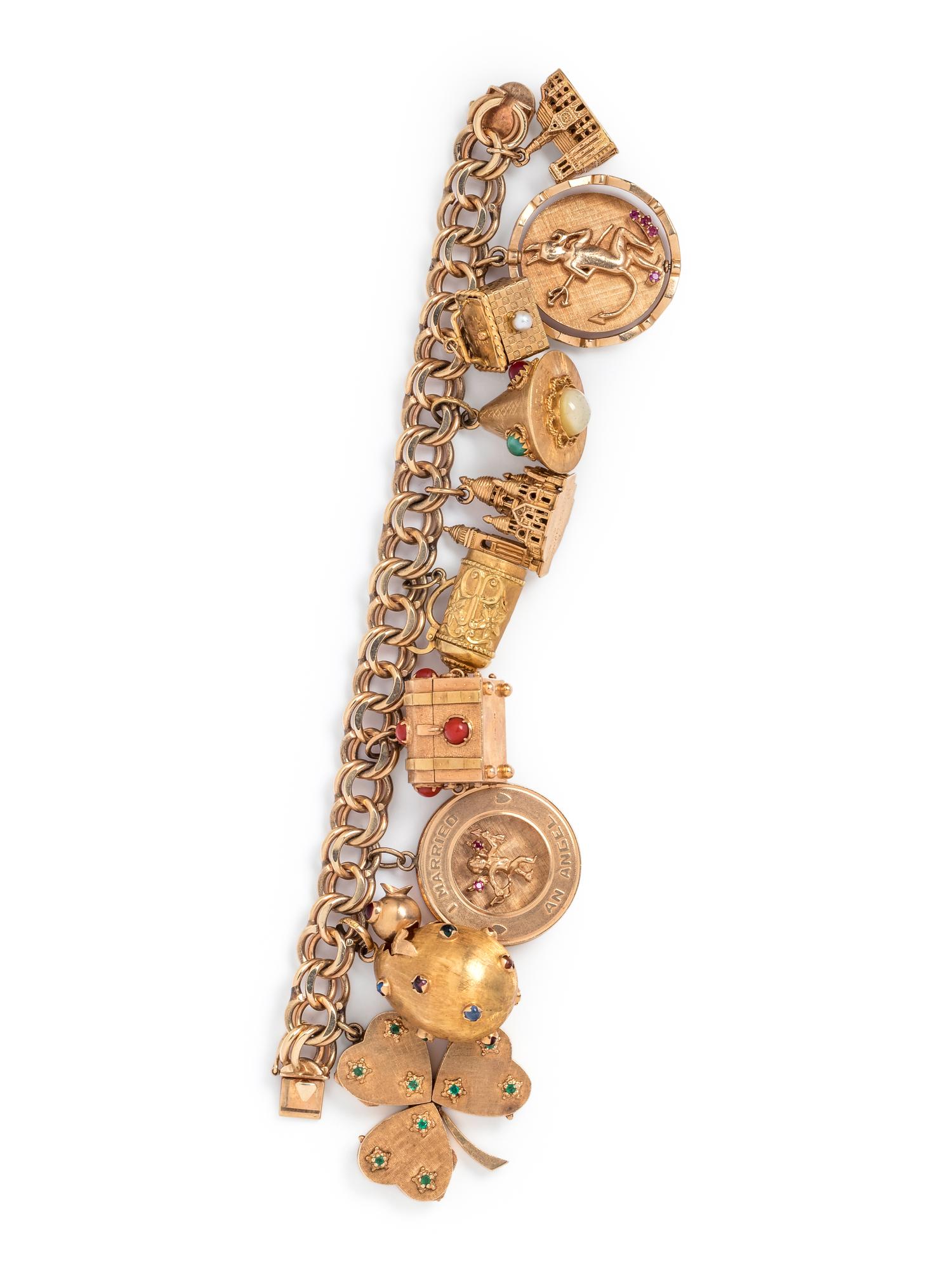 YELLOW GOLD CHARM BRACELET