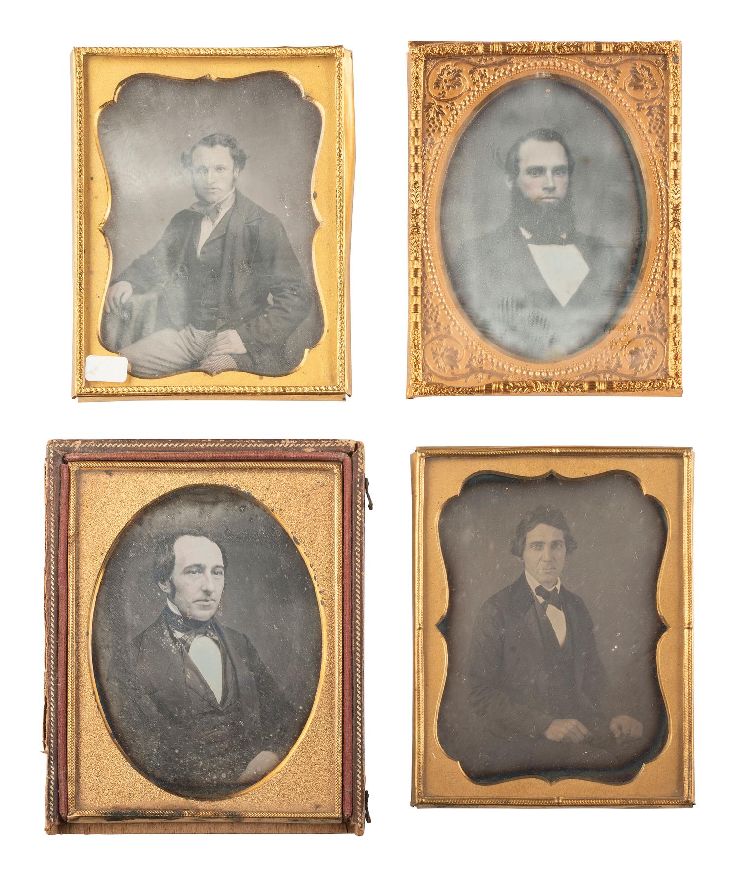 [EARLY PHOTOGRAPHY]. 18 quarter plate or smaller daguerreotype portraits of gentlemen.