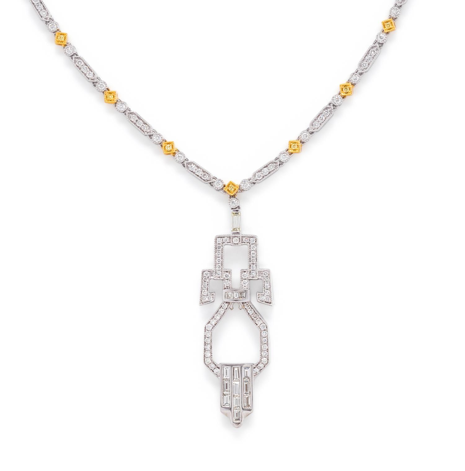 DIAMOND AND COLORED DIAMOND NECKLACE