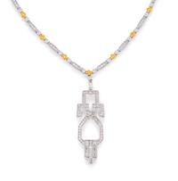 DIAMOND AND COLORED DIAMOND NECKLACE