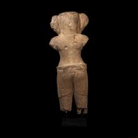 A Khmer Grey Sandstone Figure of Ganesha, Angkor Period, 10th-11th Century 十-十一世紀 吳哥窟灰沙岩象鼻天立像
