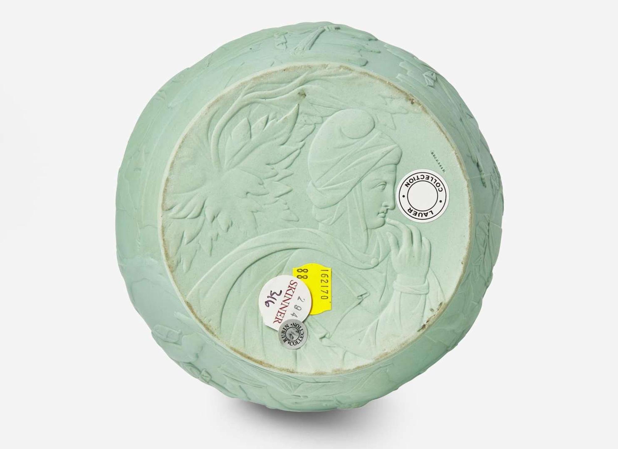 A Wedgwood Solid Green Stoneware Portland Vase, UK, mid-19th century