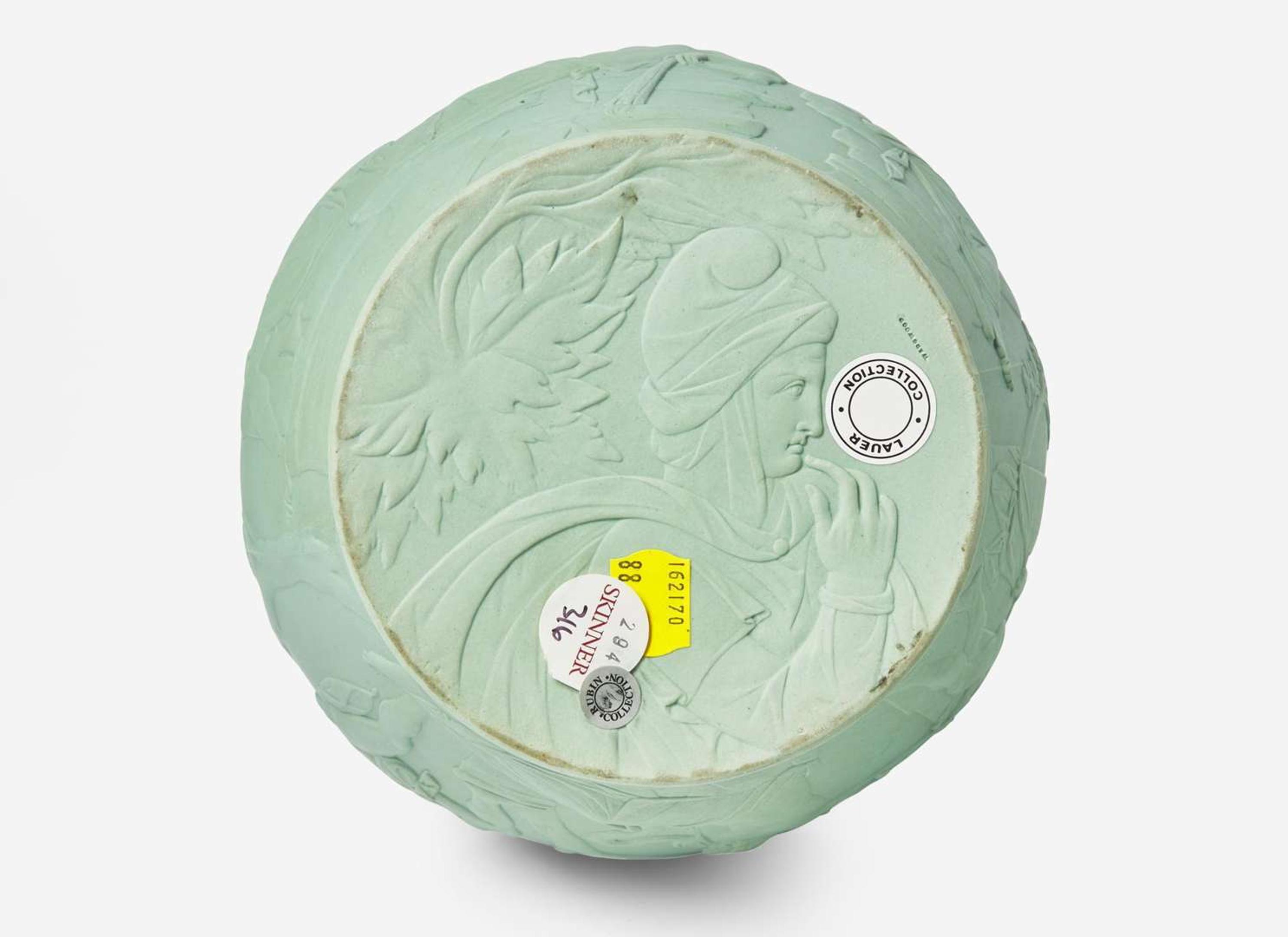 A Wedgwood Solid Green Stoneware Portland Vase, UK, mid-19th century