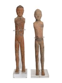 Two Chinese Painted Pottery "Stick Figures"