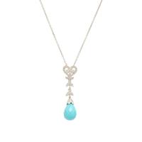 Blue Hardstone, Diamond, and White Gold Demi Parure
