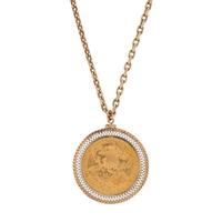 YELLOW GOLD LIBERTY COIN PENDANT NECKLACE