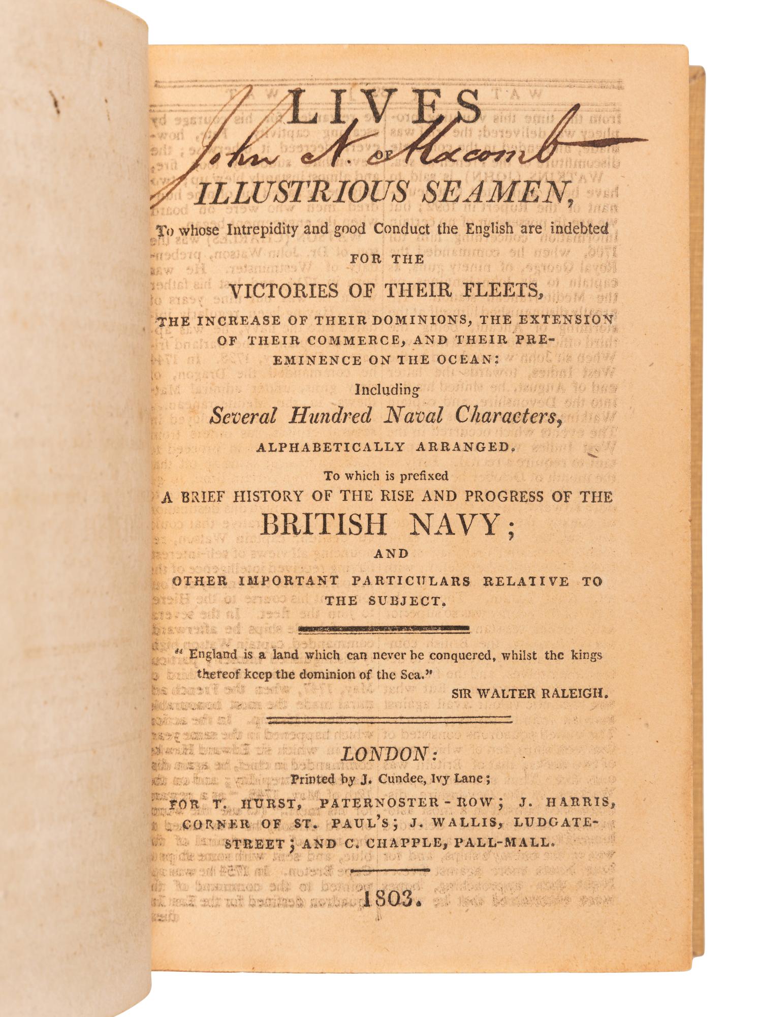 [NAVAL ACCOUNTS]. A group of 3 works, comprising: