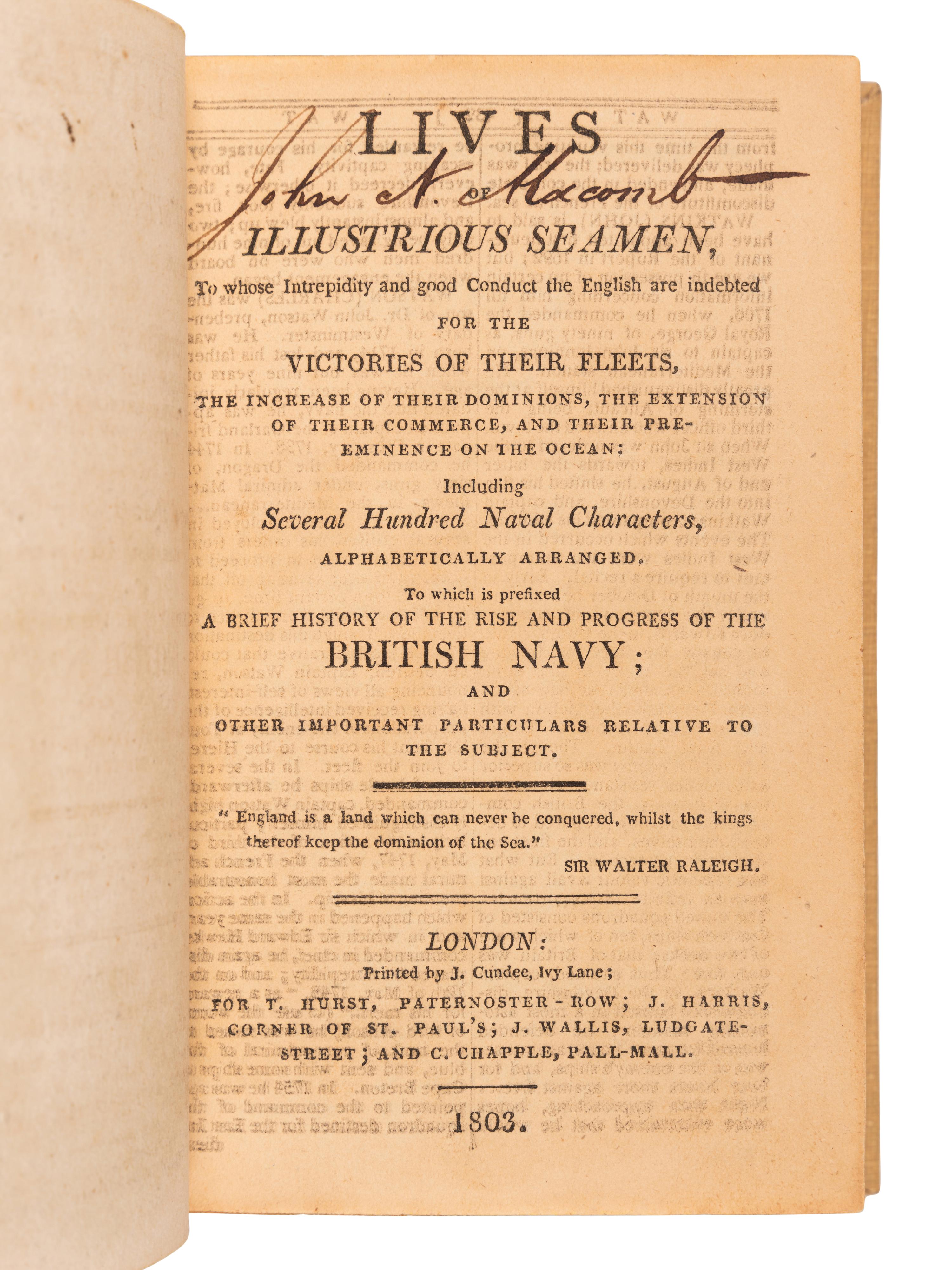 [NAVAL ACCOUNTS]. A group of 3 works, comprising: