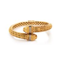 GREEK, YELLOW GOLD, DIAMOND, AND RUBY BRACELET