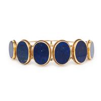 Lapis Lazuli and Yellow Gold Bangle Bracelet