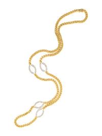 CHIMENTO, BICOLOR GOLD AND DIAMOND LONGCHAIN NECKLACE