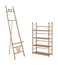 A Victorian Style Bamboo Shelf and Easel