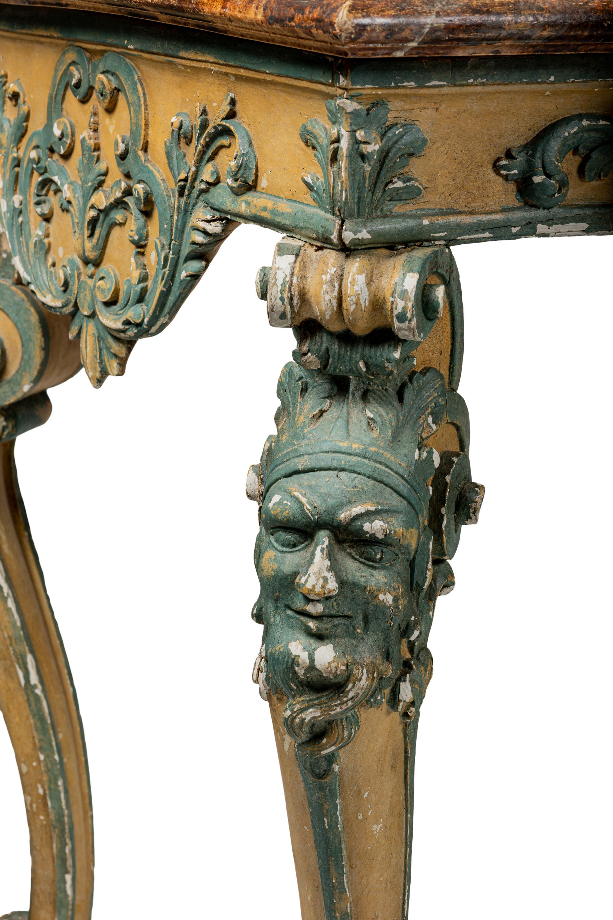 A Régence Style Polychrome Painted Console Table