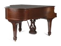 A Steinway and Sons Mahogany Baby Grand Piano