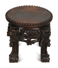 Three Chinese Carved Hardwood Stands — 20th Century