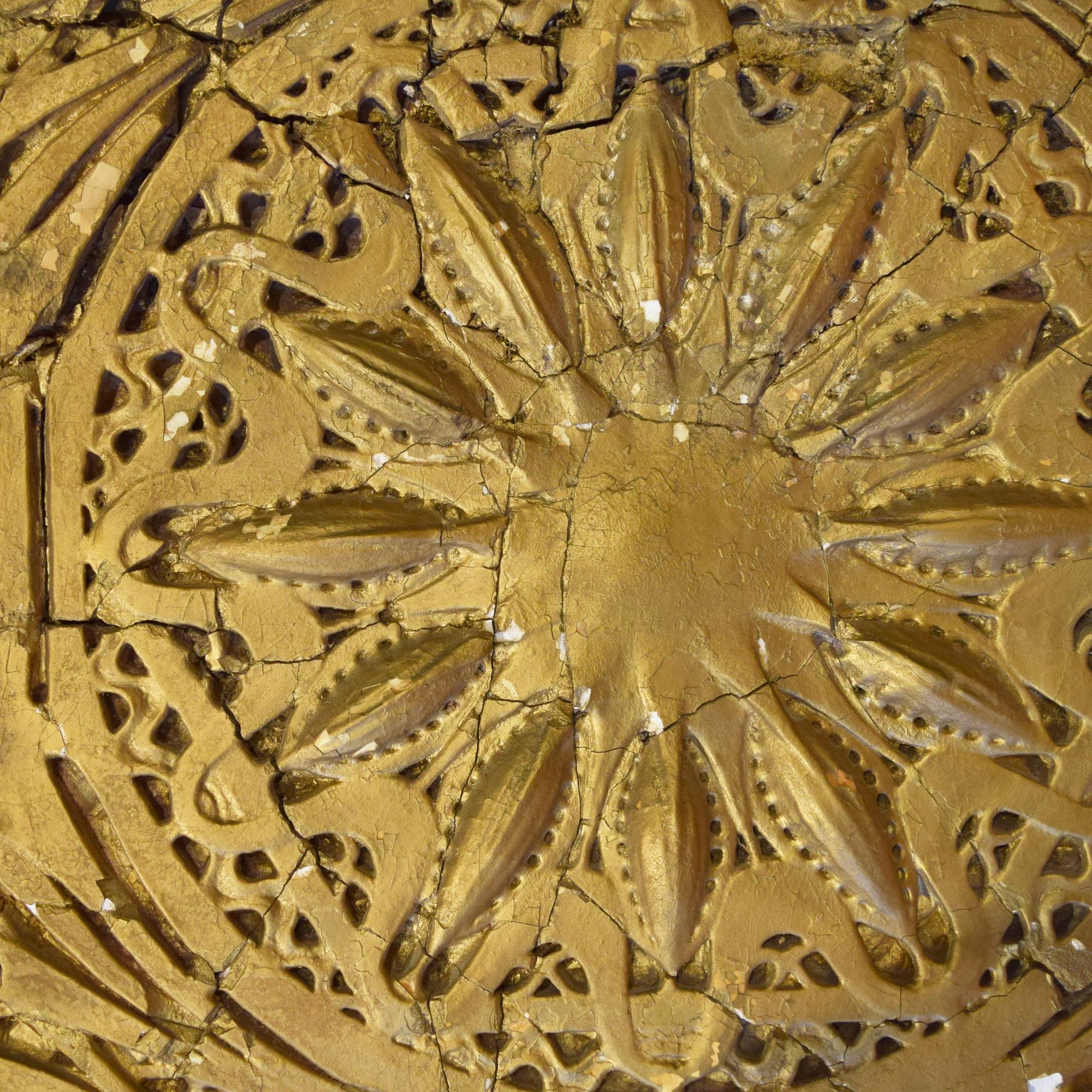 A Sullivan Designed Painted Plaster Panel from the Garrick Theater 29" W x 2" D x 28" H — United States, Circa 1891