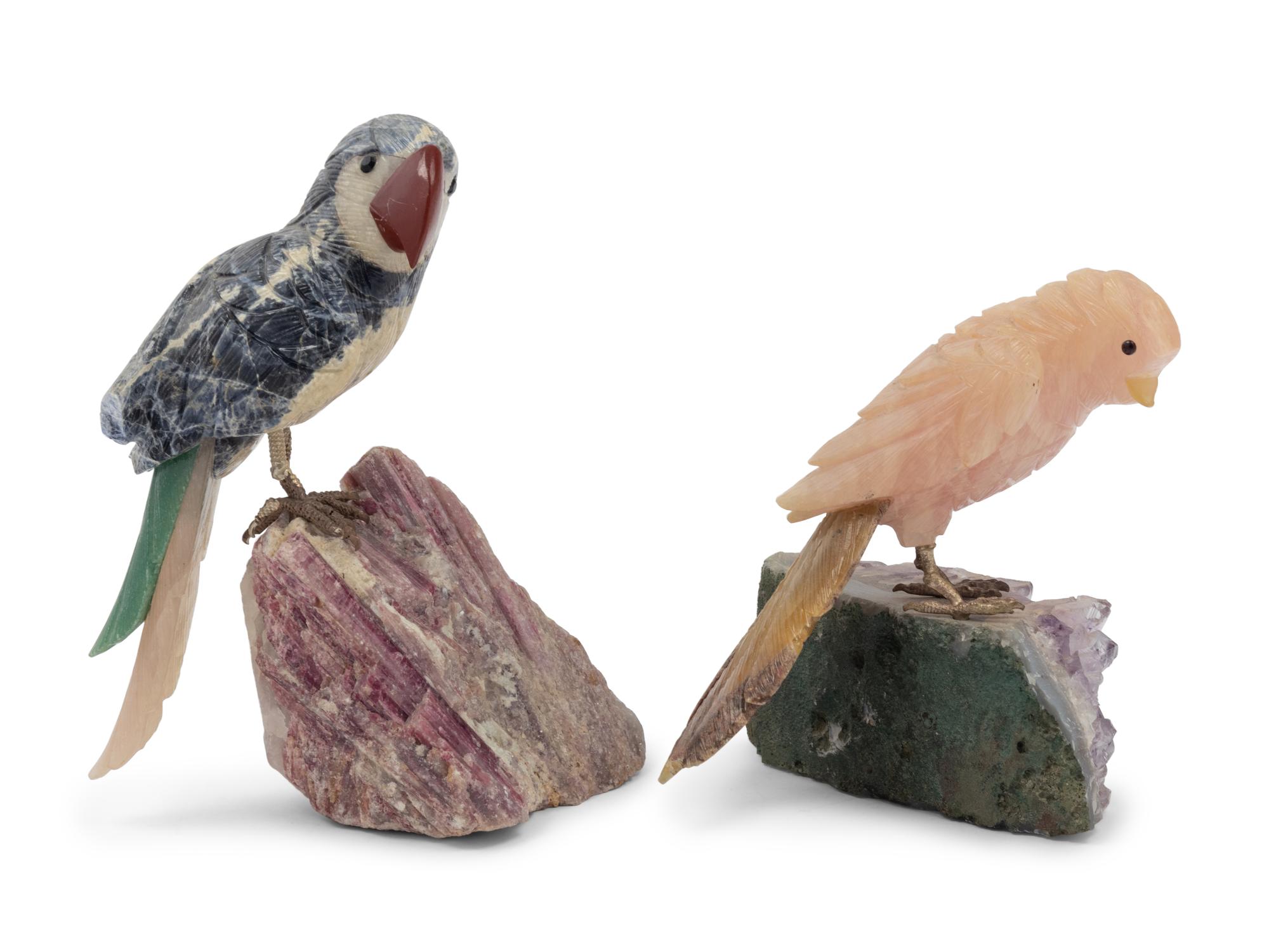Two Hardstone Bird Figures