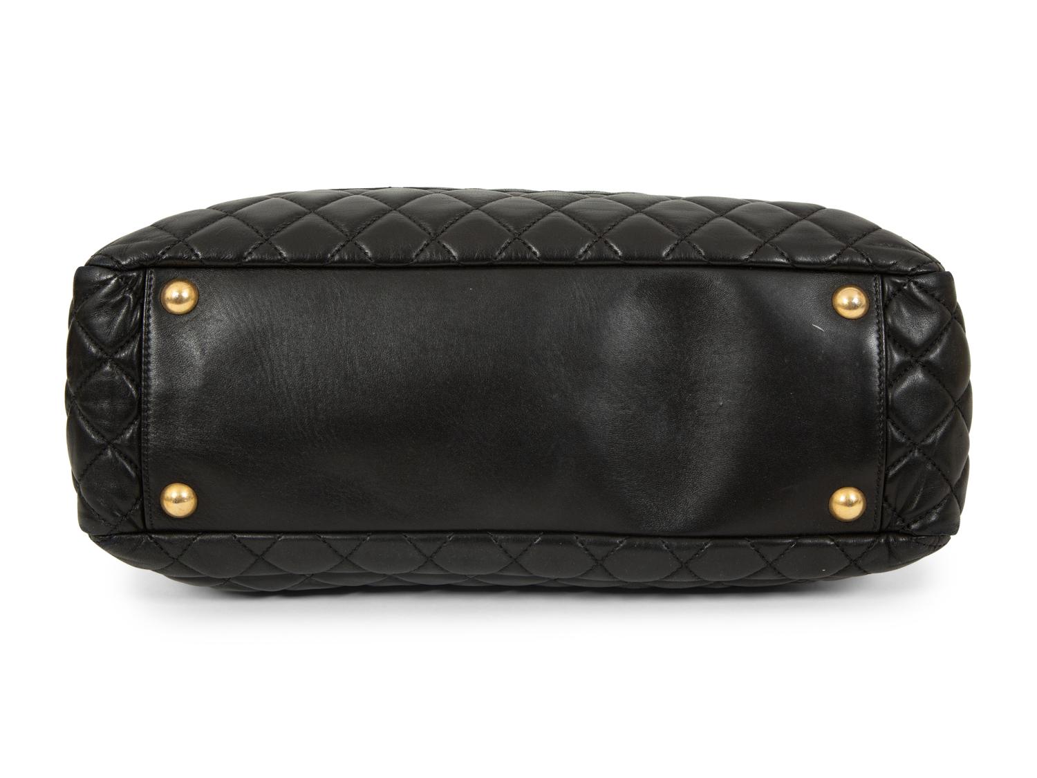 Chanel Quilted Black Leather Tote, 2013