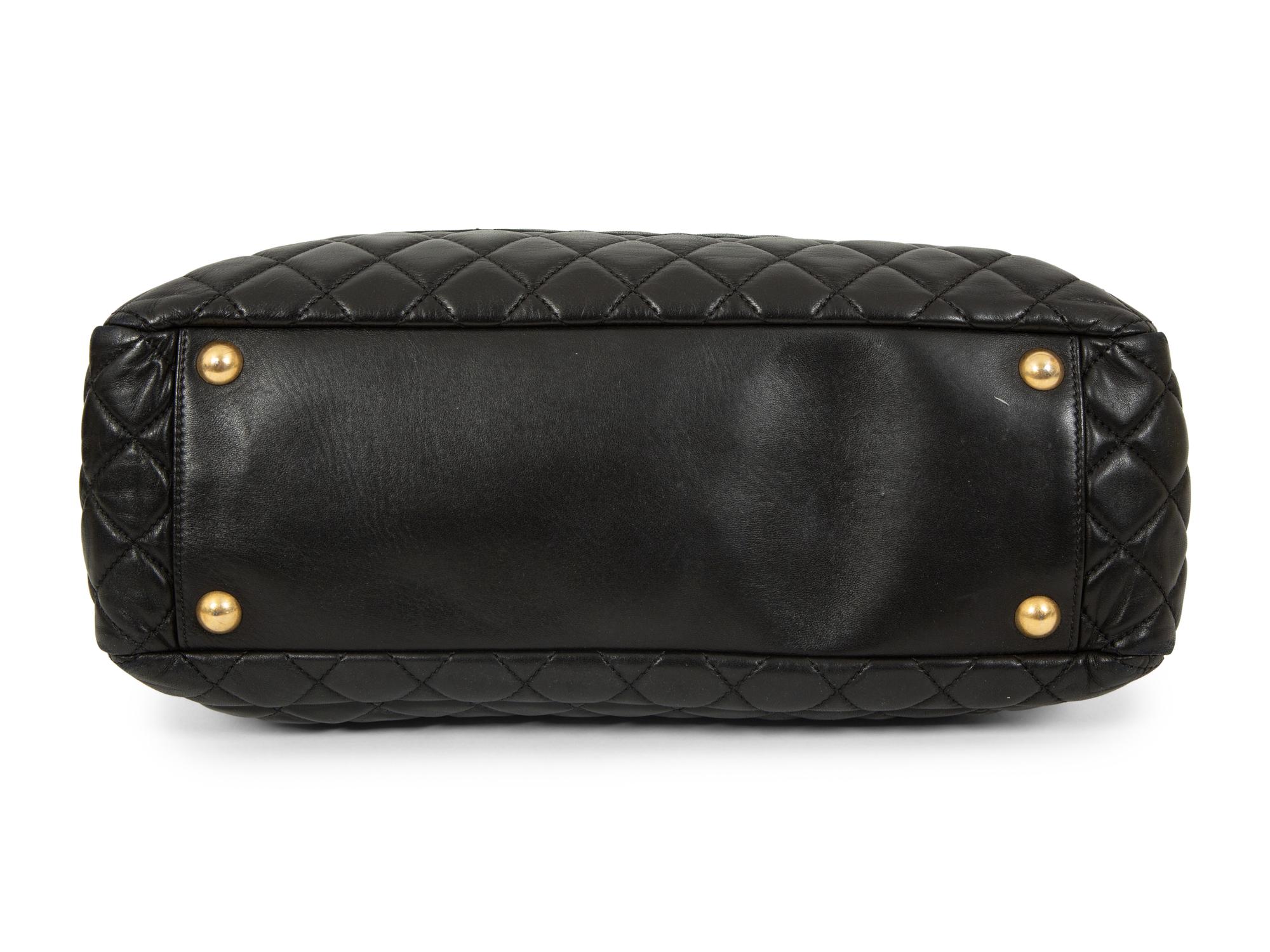 Chanel Quilted Black Leather Tote, 2013