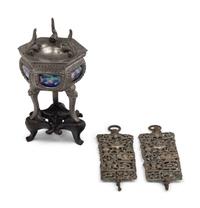 Three Chinese Silver and Pewter Scholar's Objects