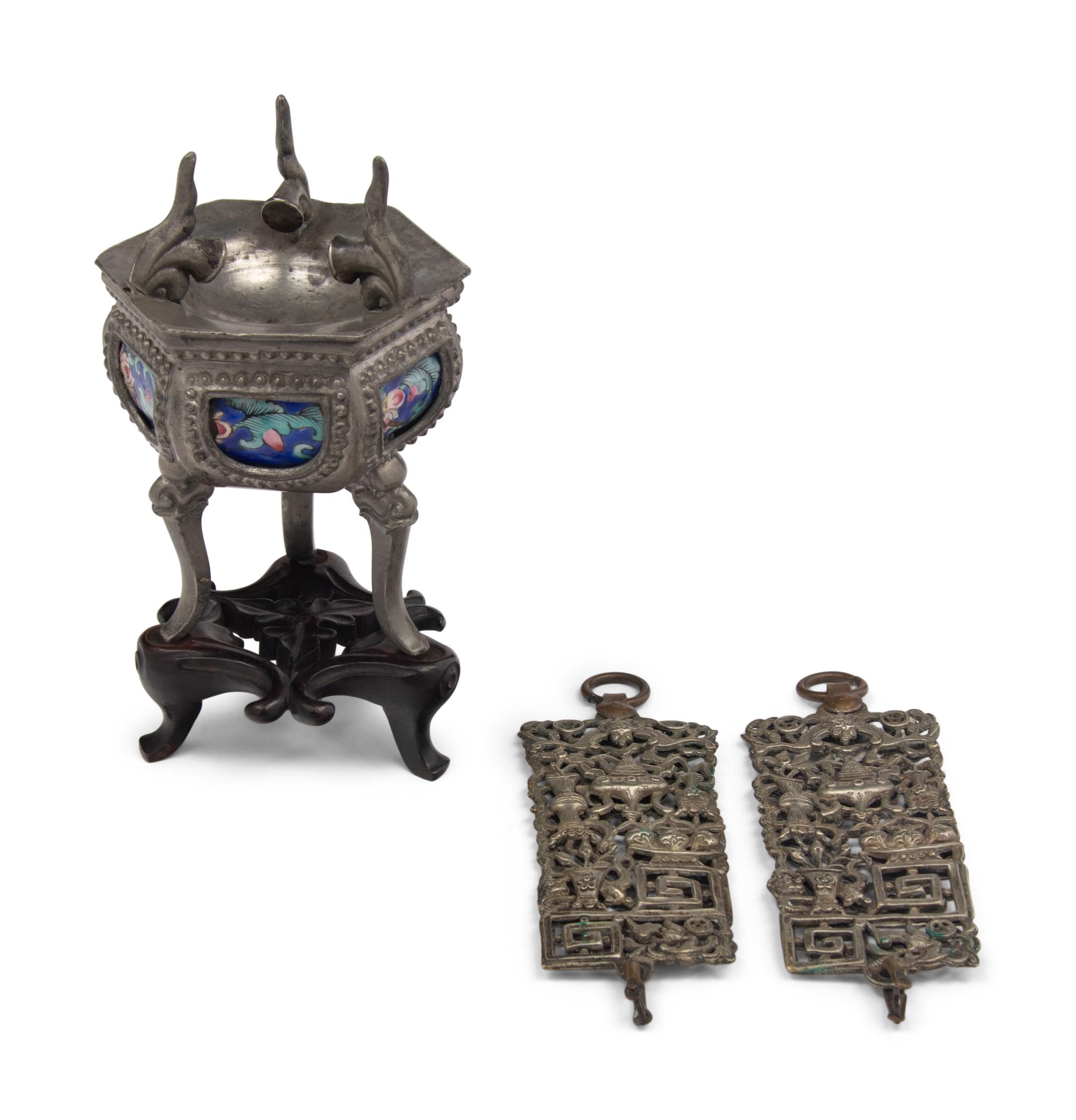 Three Chinese Silver and Pewter Scholar's Objects
