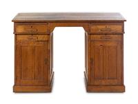 An American Oak Pedestal Desk
