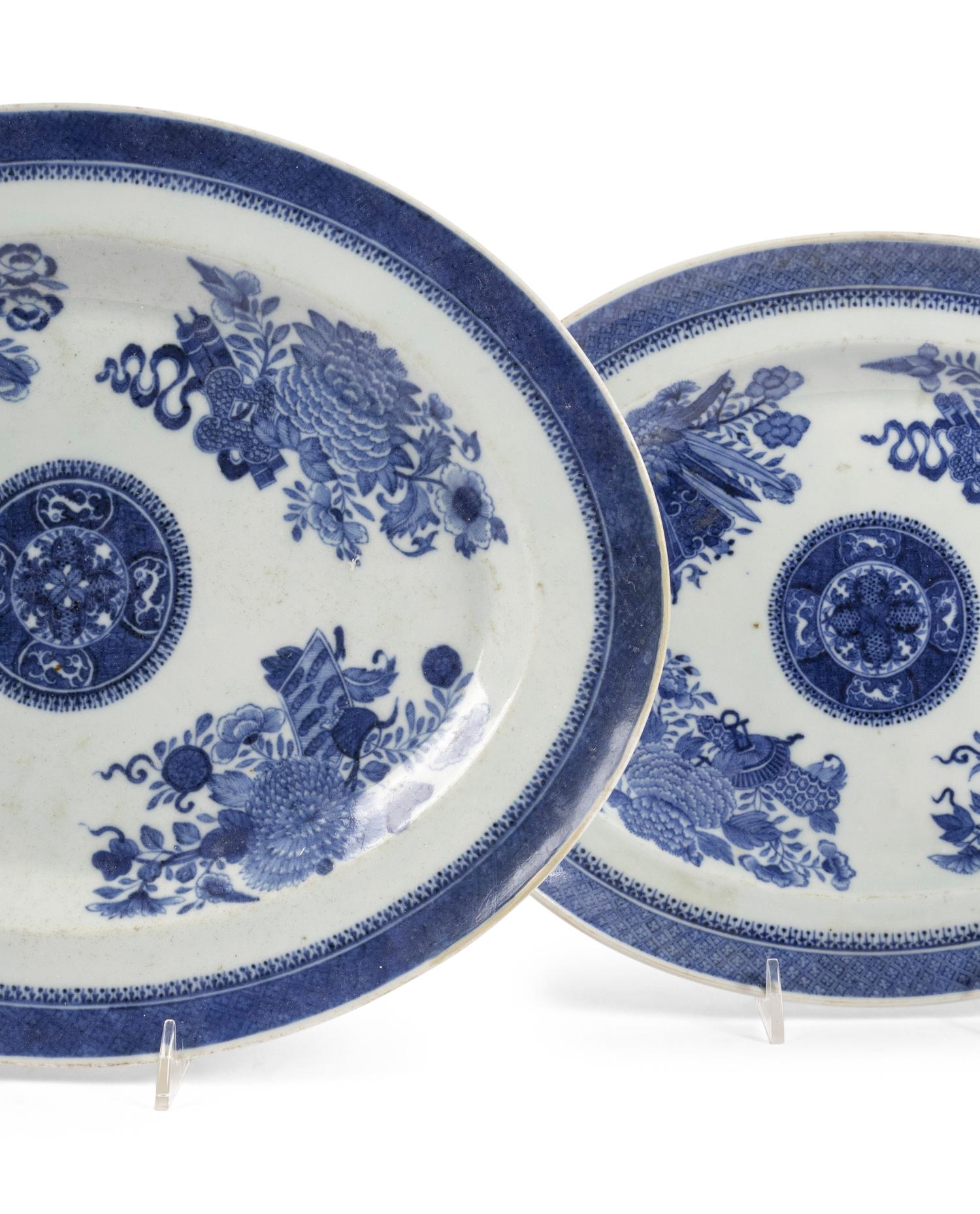 A Large Group of Chinese Export 'Fitzhugh' and Other Blue and White Porcelain Articles
