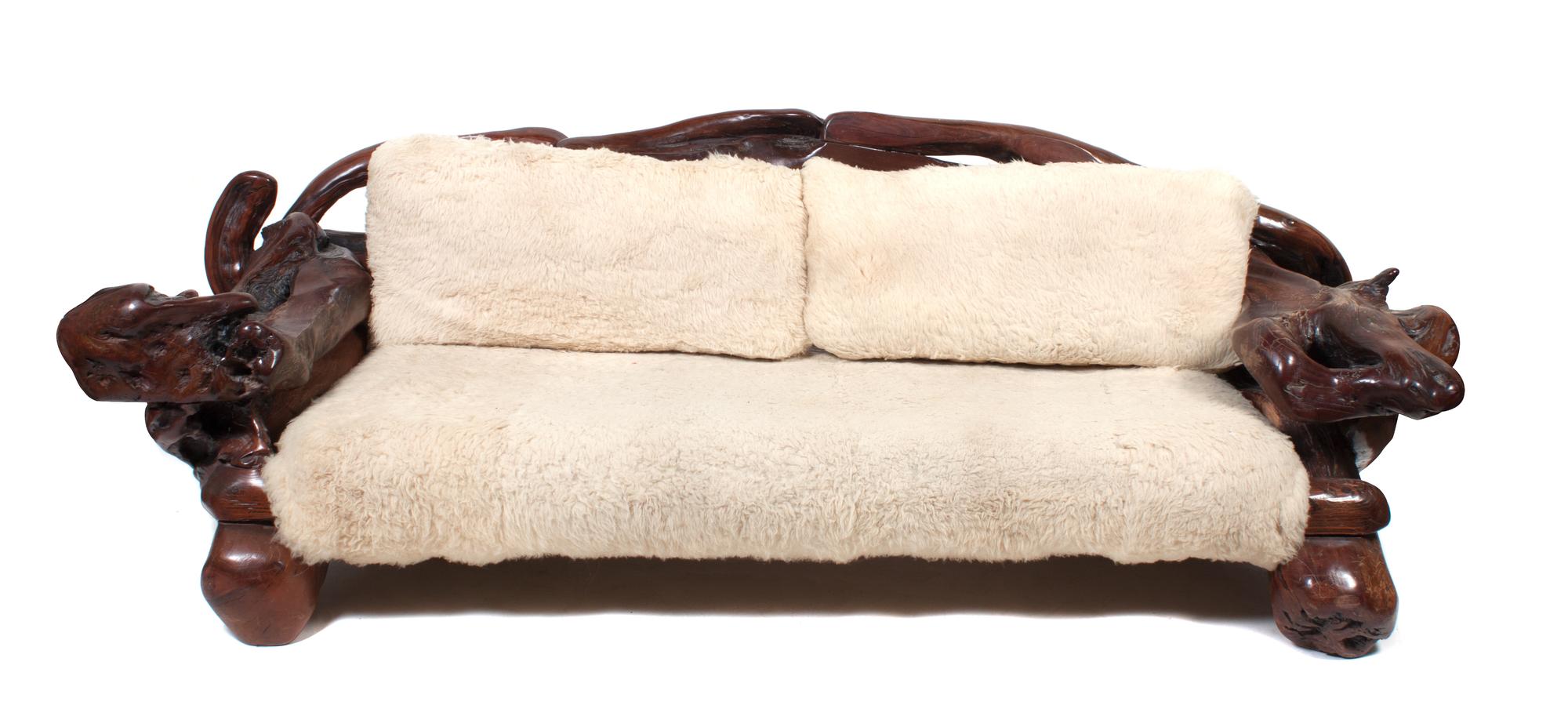 A Driftwood Furniture Suite Height of couch 32 x width 100 x depth 42 inches.