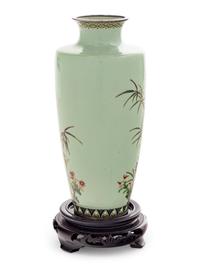 A Jade Green Ground Cloisonné Vase