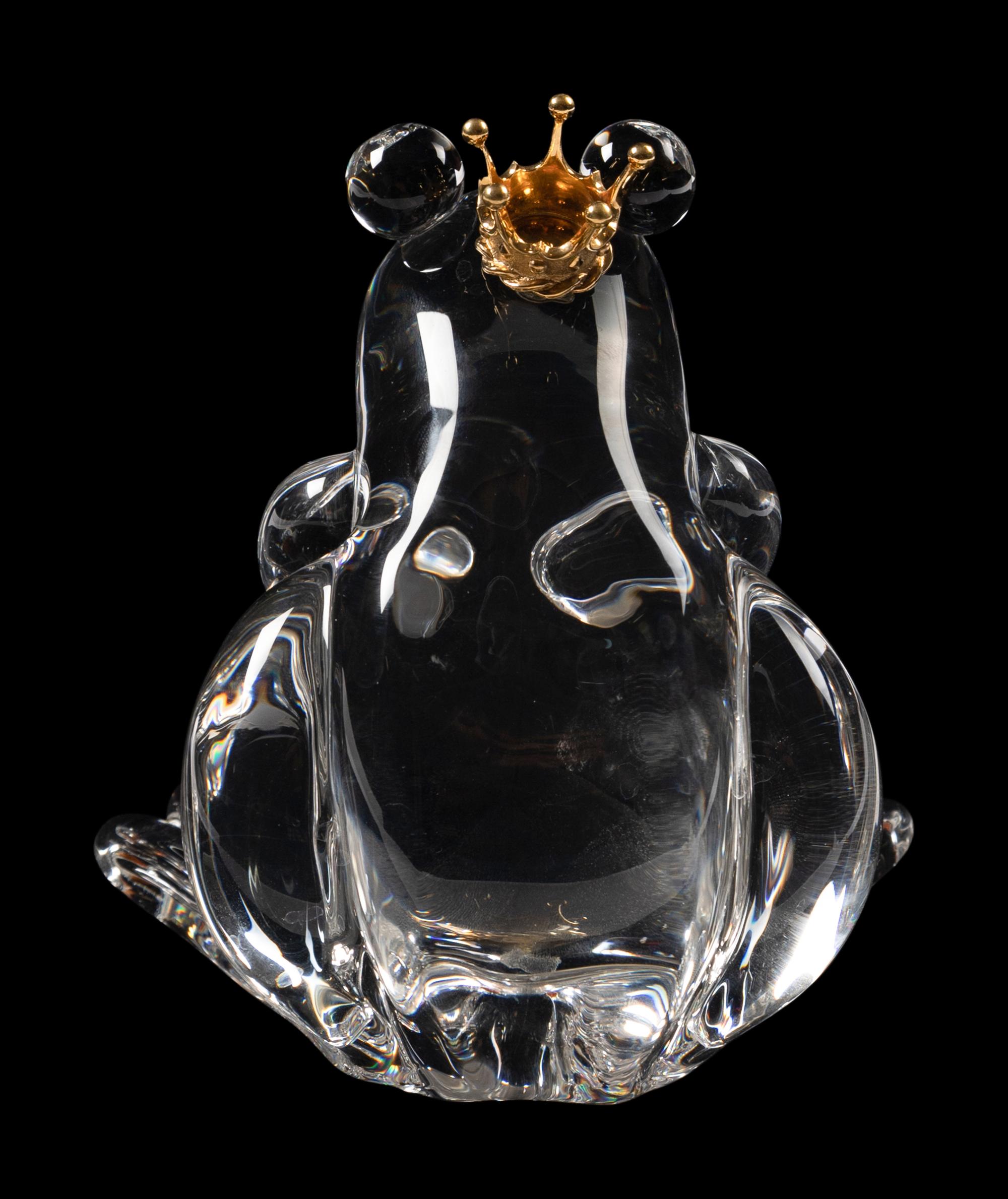 A Steuben Frog Prince Gold-Mounted Figure