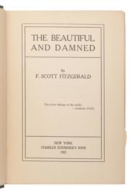 FITZGERALD, F. Scott (1896-1940). The Beautiful and Damned . New York: Charles Scribner’s Sons, 1922.
