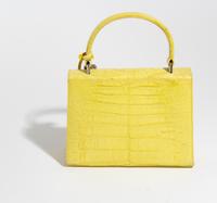 A Gianni Versace Yellow Crocodile Handbag, 7.75" x 5.5" x 2.5"; Handle drop: 3".