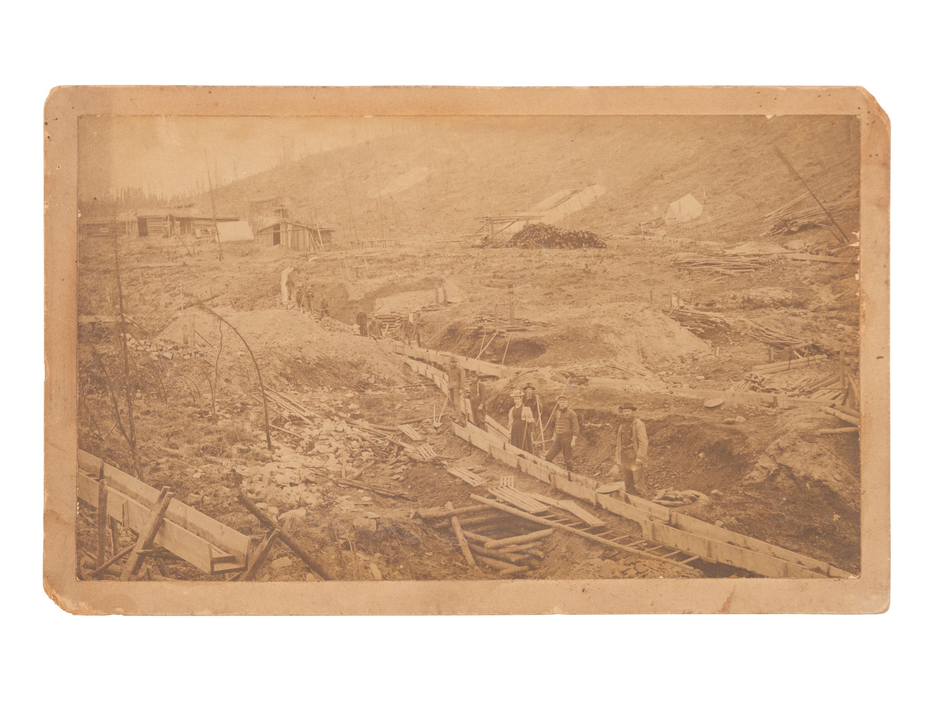 [WESTERN AMERICANA - MINING]. A group of 3 photographs of gold miners at work.