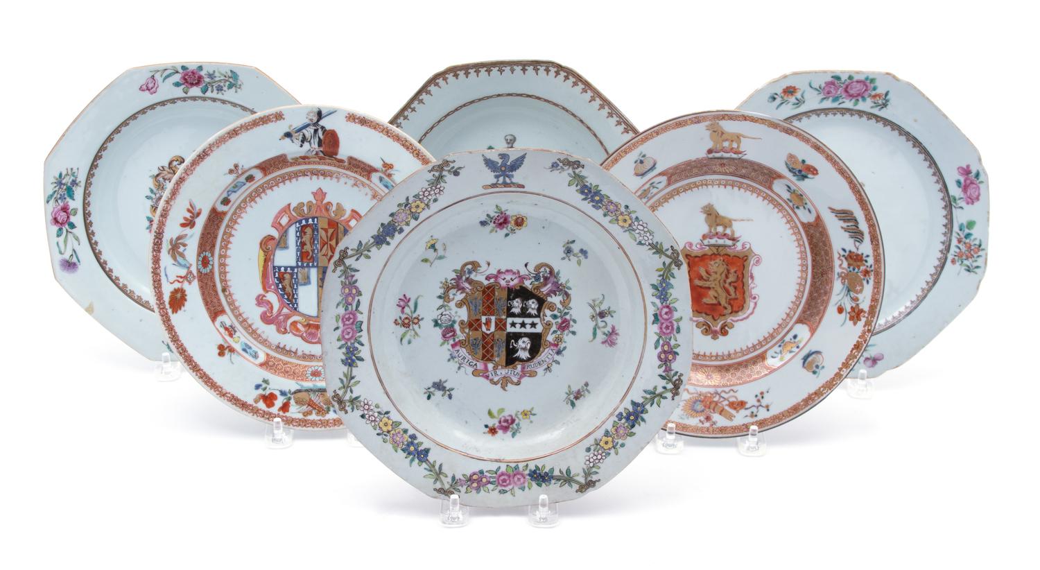 Six Chinese Export Porcelain Plates