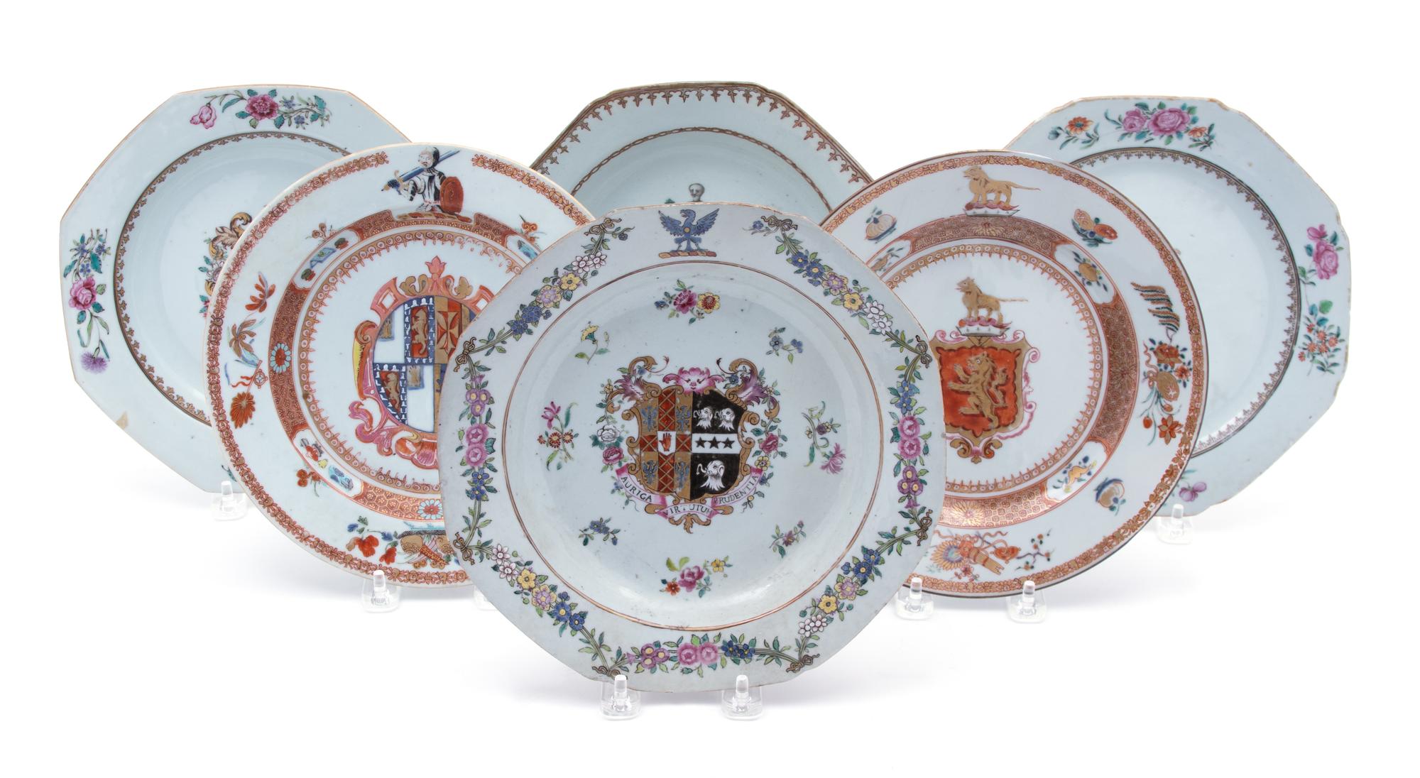Six Chinese Export Porcelain Plates