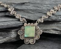 Navajo or Pueblo Silver Filagree and Turquoise Necklace