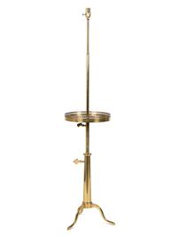 A Directoire Style Brass Floor Lamp Table