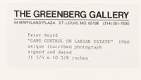 Game Control on Lariak Estate for Gilbert Coleville (from The End of the Game ), 1960