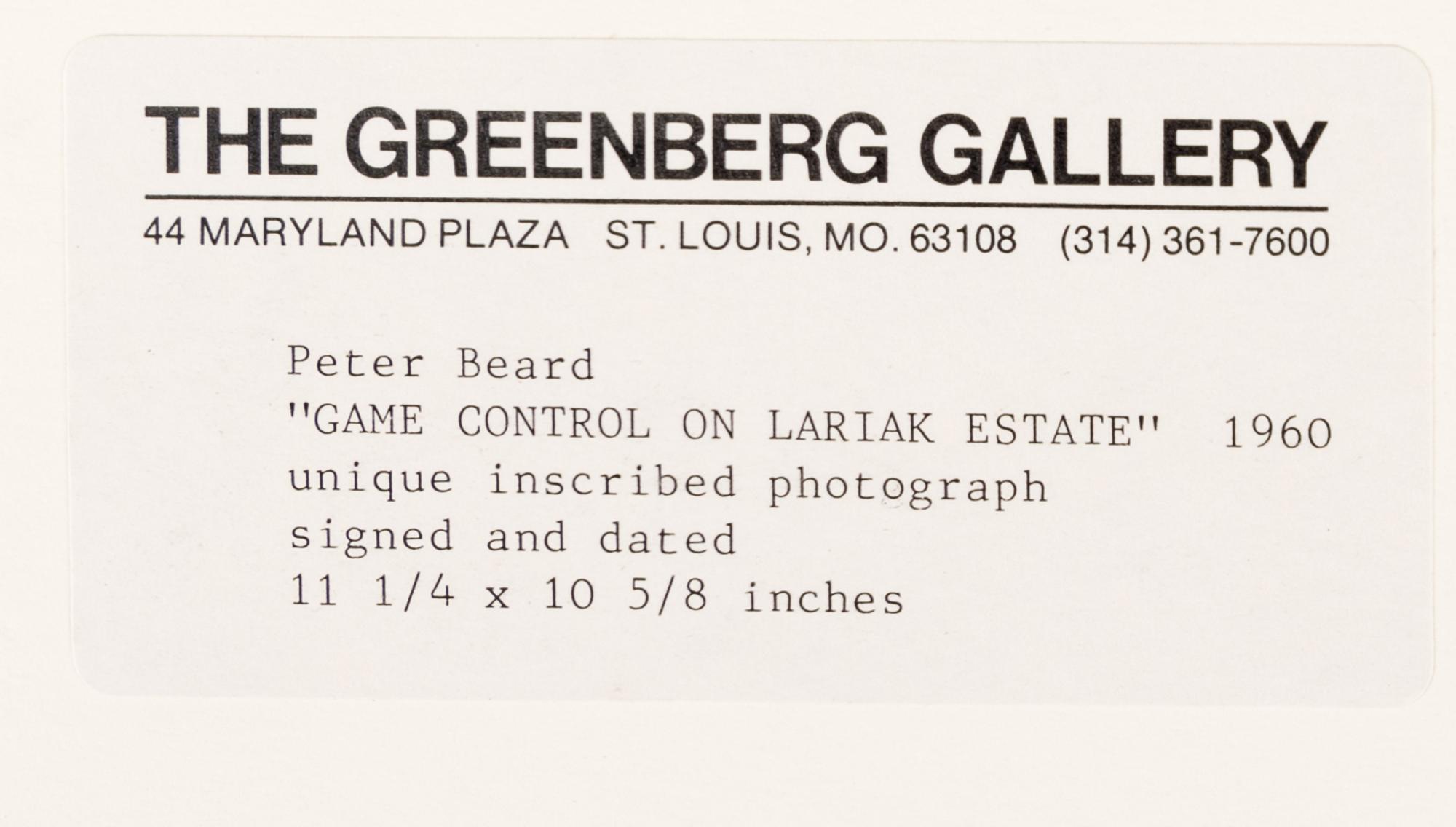 Game Control on Lariak Estate for Gilbert Coleville (from The End of the Game ), 1960