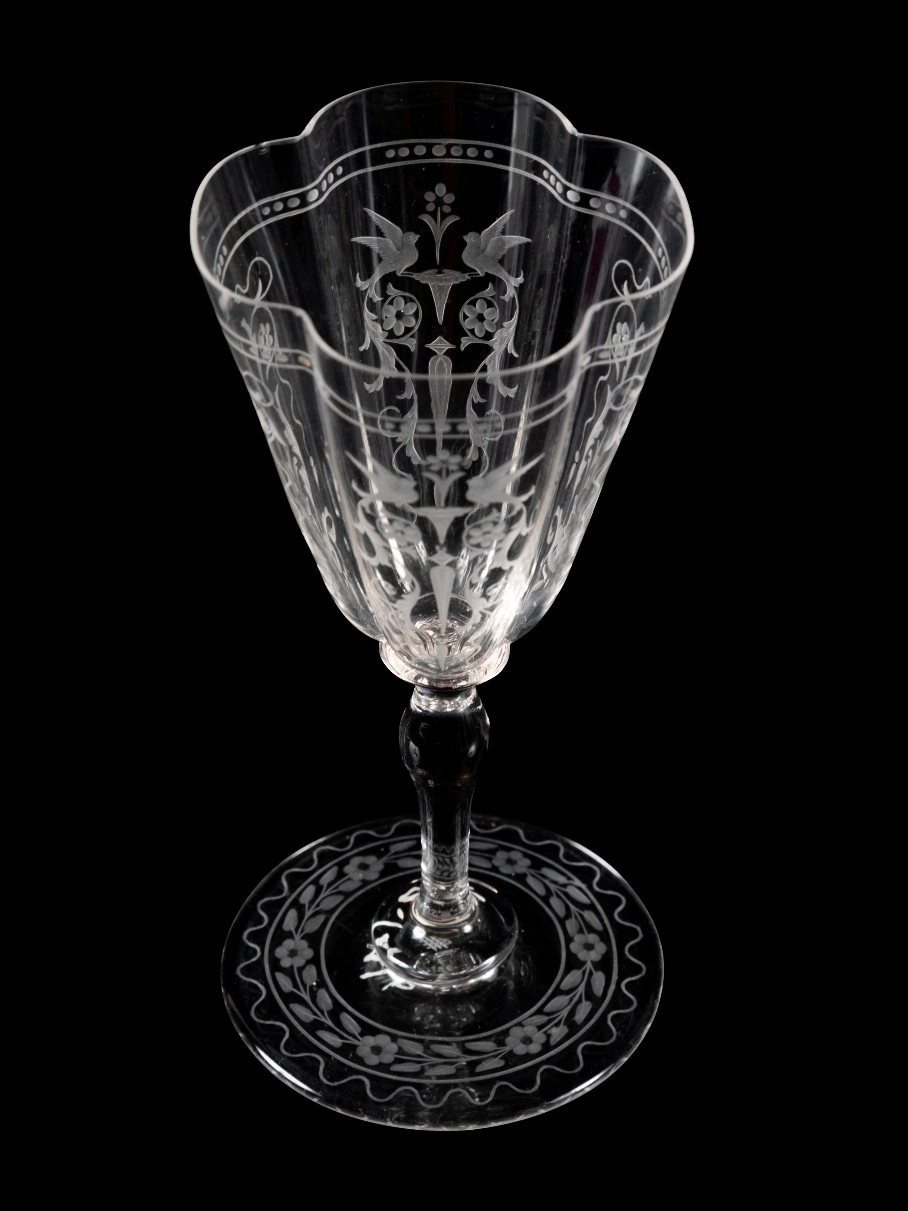 A Group of Six Austrian Cut Glass Drinking Articles