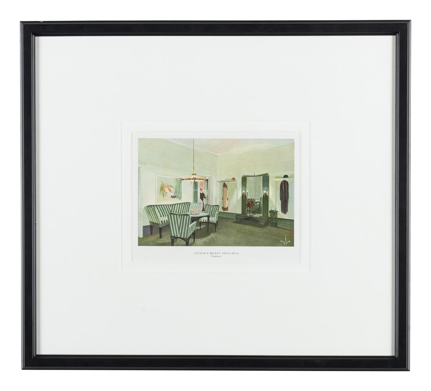Eight Lithographs Depicting Interiors — 20TH CENTURY