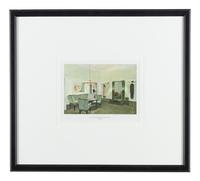 Eight Lithographs Depicting Interiors — 20TH CENTURY