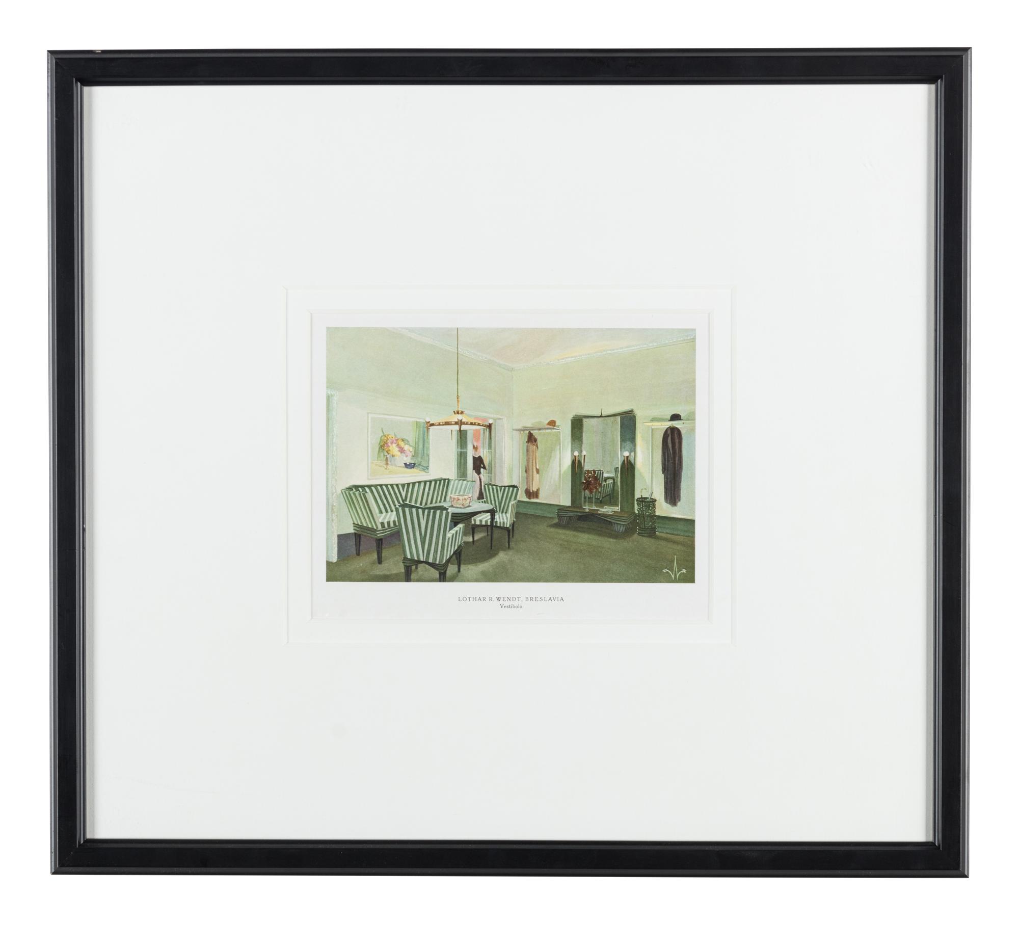 Eight Lithographs Depicting Interiors — 20TH CENTURY
