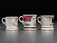 Three Porcelain Occupational Shaving Mugs