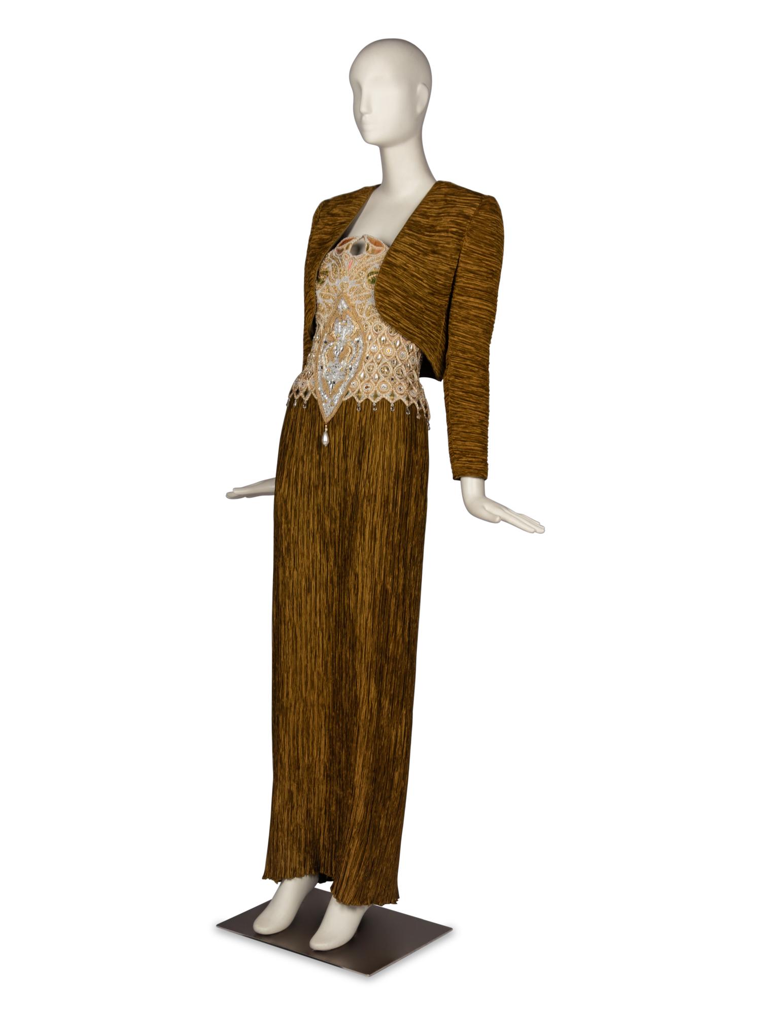 Mary McFadden Strapless Gown and Bolero