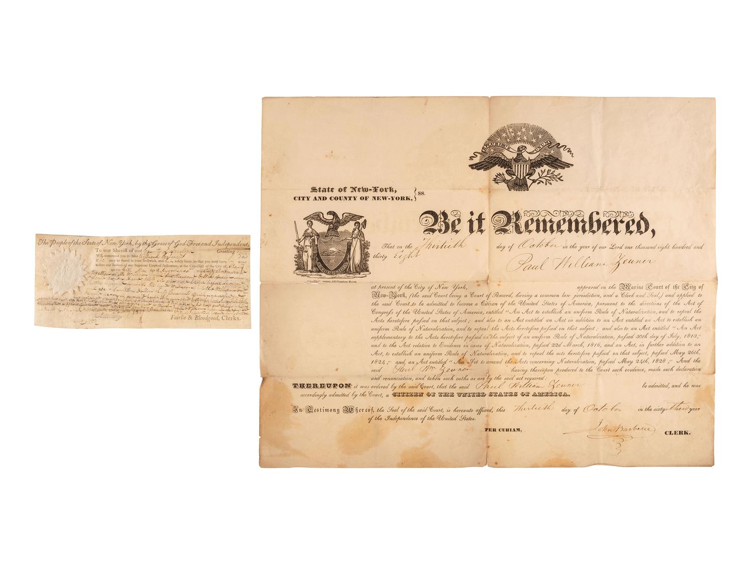 [NEW YORK]. Ephemera related to the state of New York highlighted by a rare copy of an 1871 New York Times investigative report on Boss William M. Tweed and the Tammany Democrats.