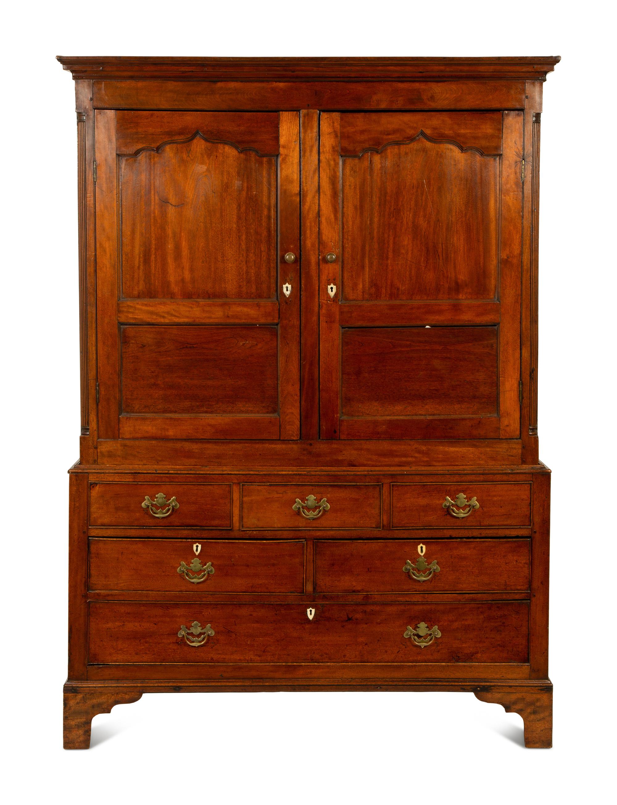 A George II Mahogany Linen Press — 19TH CENTURY