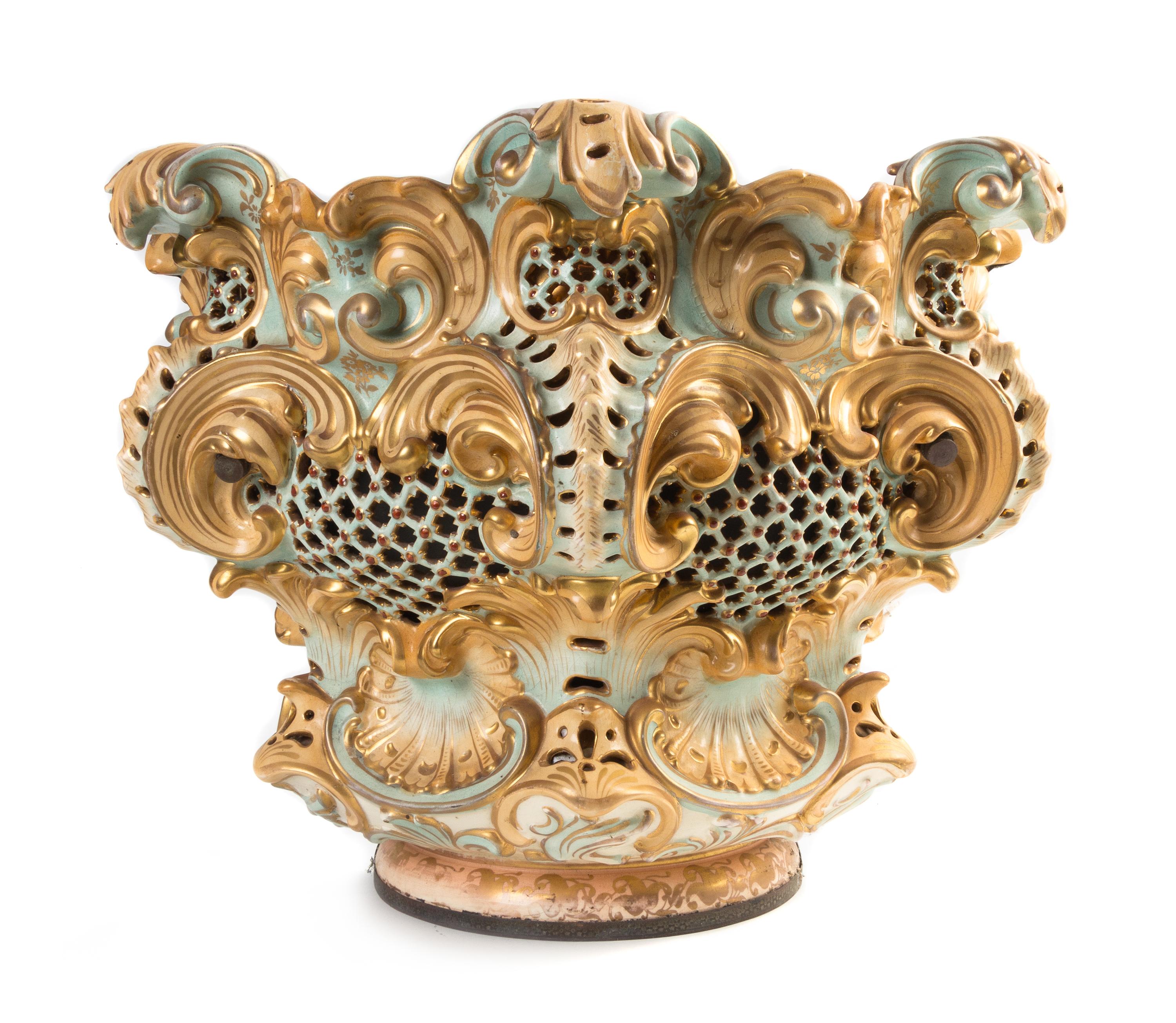 A Continental Faience Basin Height 15 x width 19 inches.