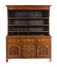 A George III Oak and Mahogany-Inlaid Cupboard
